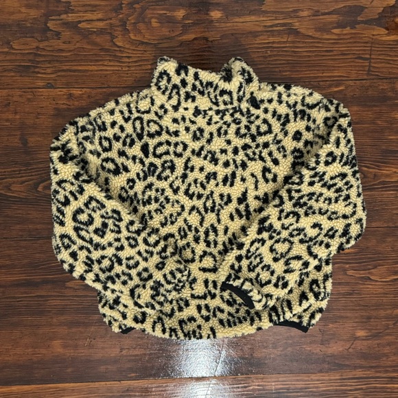 Polo By Ralph Lauren Cheetah Print Sherpa Fleece 1/2 Zip - Girls Size 7 - EUC - Picture 3 of 5
